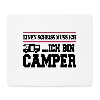 Scheiss muss ich Camping Camper - Mousepad (Querformat) - Weiß - Vorne