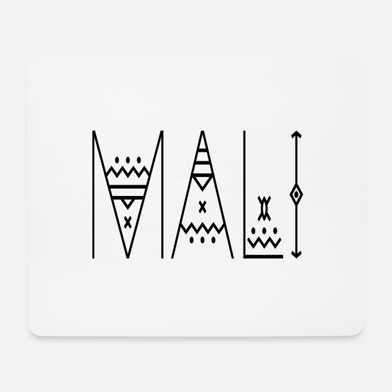 Mali Schriftzug schwarz - Mousepad (Querformat) - Weiß