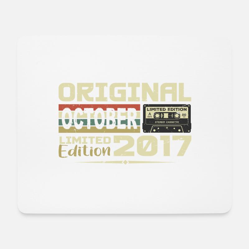 Geburtstag Oktober 2017 Original | Oktober 2017 - Mousepad (Querformat) - Weiß