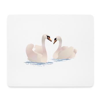 Schwäne - Mousepad (Querformat) - Weiß - Vorne