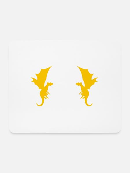 Drache Drachen Muster - Mousepad (Querformat) - Weiß