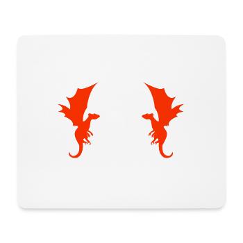 Drache Drachen Muster - Mousepad (Querformat) - Weiß - Vorne