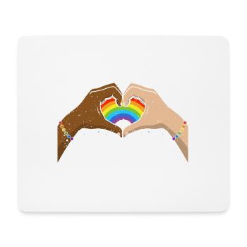 CSD LGBT Hände formen Regenbogen Herz Pride - Mousepad (Querformat) - Weiß - Vorne