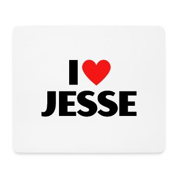 I love Jesse Rotes Herz Liebe Fan Geschenk - Mousepad (Querformat) - Weiß - Vorne