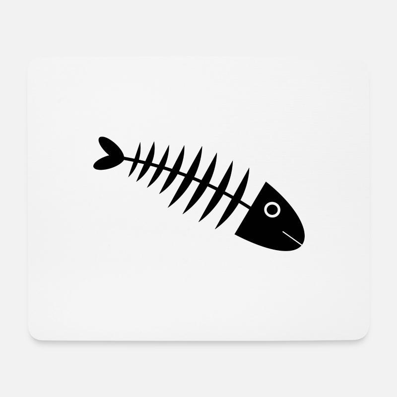 Fischgräte Fisch angeln - Mousepad (Querformat) - Weiß