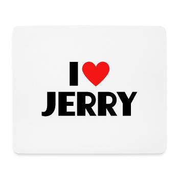 I Love Jerry Red Heart Love Fan Gift - Mouse Pad (horizontal) - white - Front