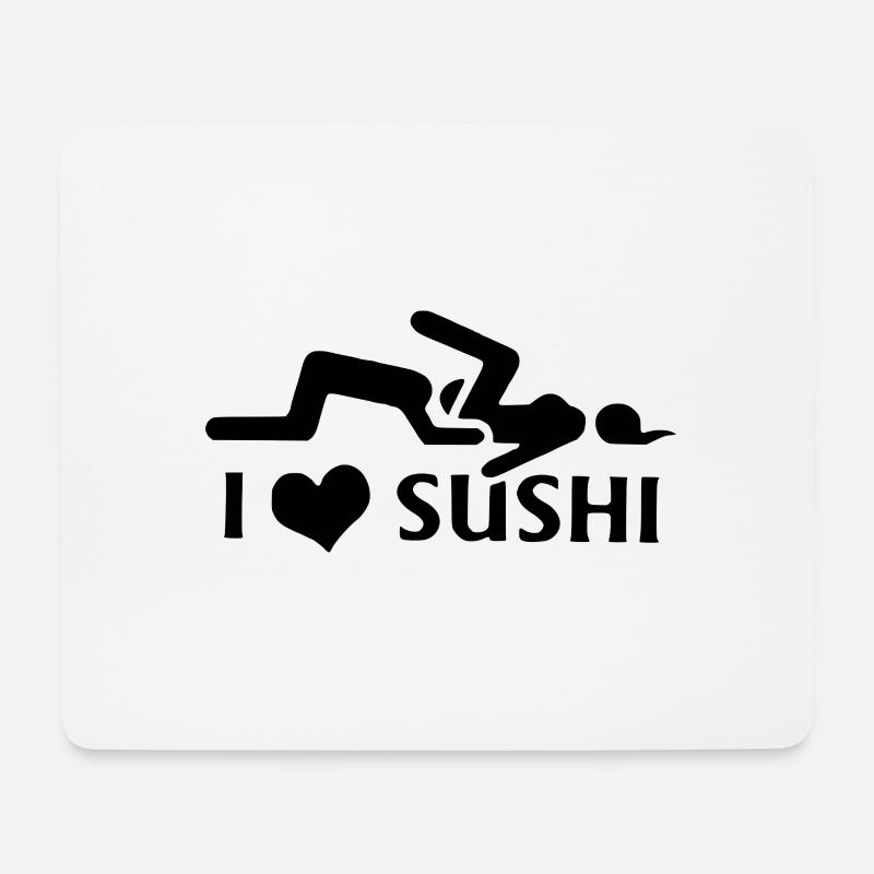 I love Sushi - Mousepad (Querformat) - Weiß