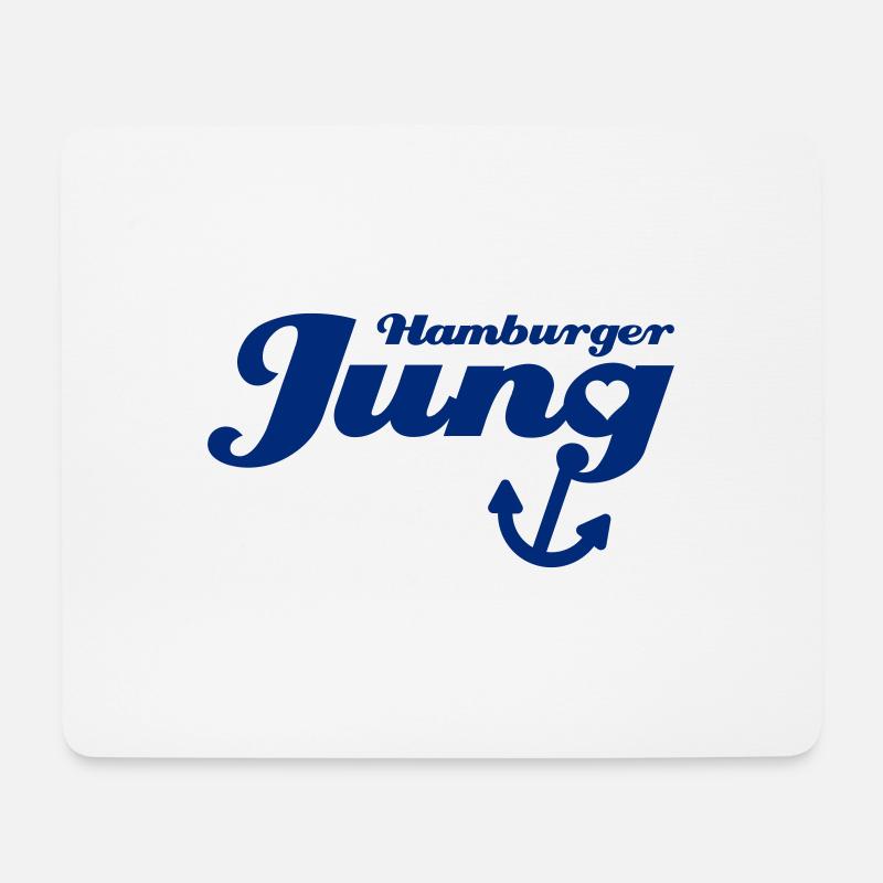 Hamburger Jung mit Herz - Mousepad (Querformat) - Weiß