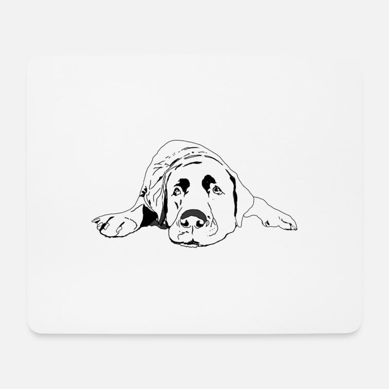 Labrador - Tapis de souris (format paysage) - blanc