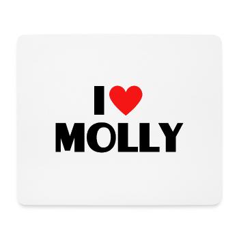 Ich liebe Molly Herz Grafik Namen Geschenk - Mousepad (Querformat) - Weiß - Vorne