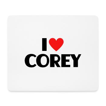 J’aime Corey Red Heart Love Fan Gift - Tapis de souris (format paysage) - blanc - Devant