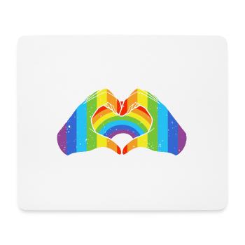 CSD LGBT Hände formen Regenbogen Herz Pride - Mousepad (Querformat) - Weiß - Vorne