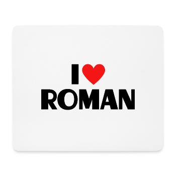 Ich liebe Roman Herz Grafik Namen Geschenk - Mousepad (Querformat) - Weiß - Vorne
