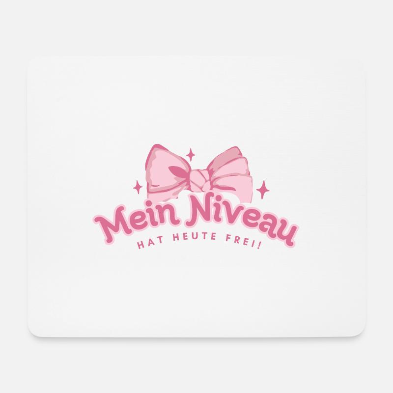 Rosa Schleifen Spruch Design - Mousepad (Querformat) - Weiß