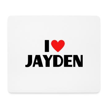 Ich liebe Jayden Herz Grafik Namen Geschenk - Mousepad (Querformat) - Weiß - Vorne