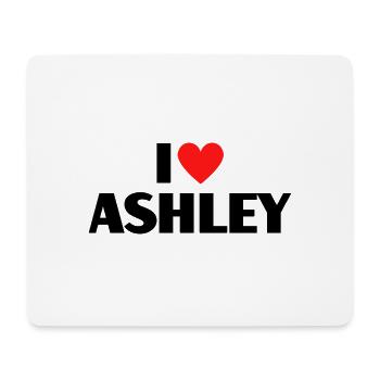 J’aime Ashley Red Heart Love Fan Gift - Tapis de souris (format paysage) - blanc - Devant