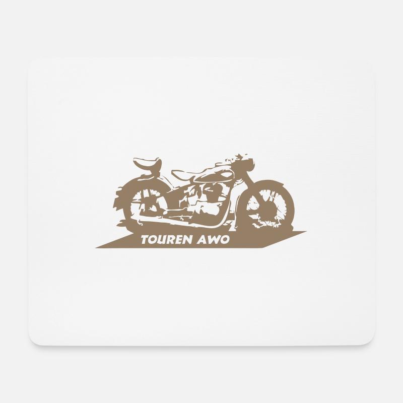 Touren AWO DDR Motorrad - Mousepad (Querformat) - Weiß