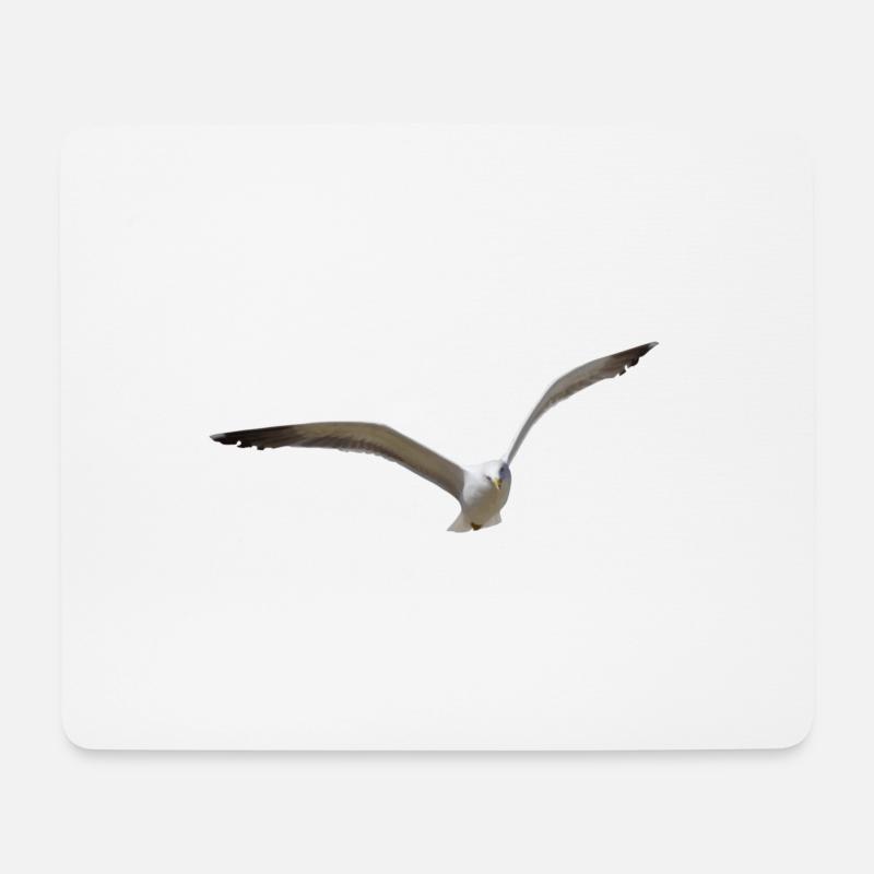 Möwen fliegen stundenlang - Mousepad (Querformat) - Weiß