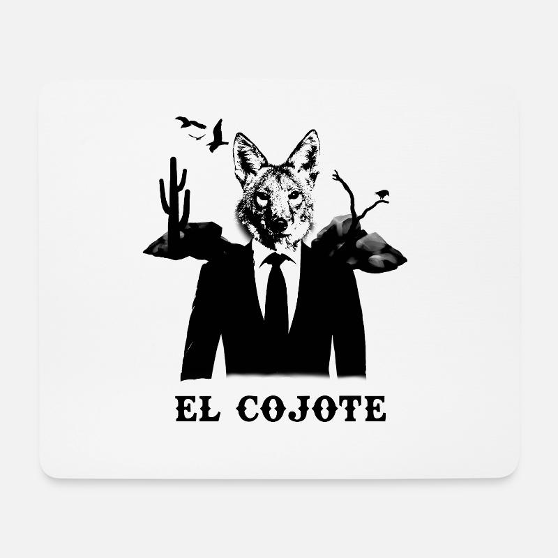 El Coyote - Mousepad (Querformat) - Weiß