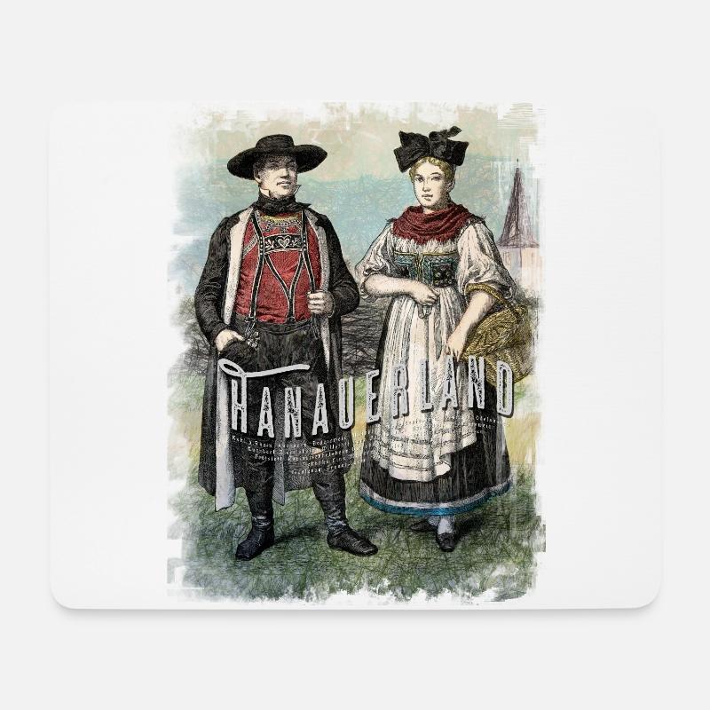 Hanauerland Tracht, Orte, Retro - Mousepad (Querformat) - Weiß