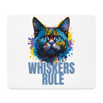 Schnurrhaare regieren lustige bunte Katze - Mousepad (Querformat) - Weiß - Vorne