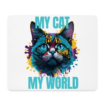 Meine Katze, meine Welt - Cat Design - Mousepad (Querformat) - Weiß - Vorne