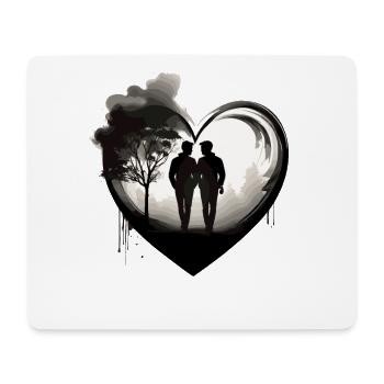 VALENTINSTAG COPLE, 2 VERLIEBTE MÄNNER 2024, SCHWUL - Mousepad (Querformat) - Weiß - Vorne