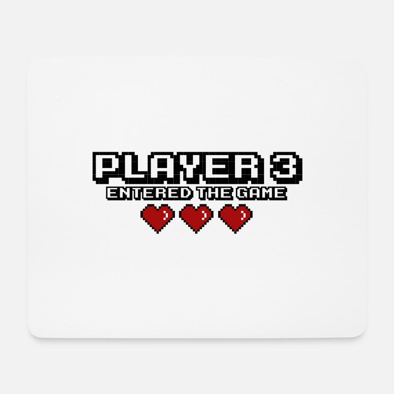 Player 3 entered the game - 3 hearts - Mouse Pad (horizontal) - white