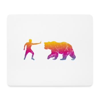 Stop Bear - Tapis de souris (format paysage) - blanc - Devant