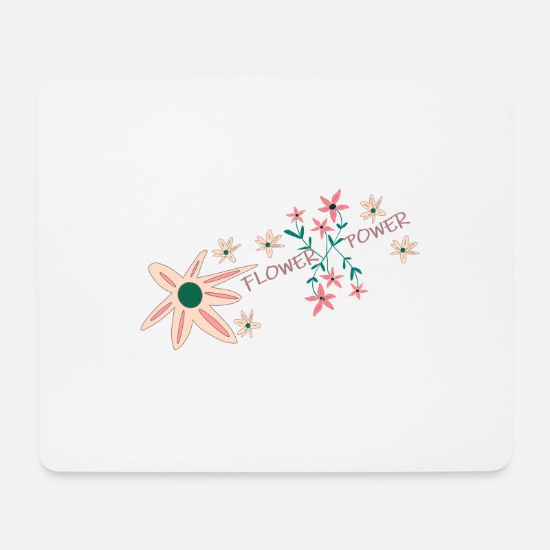 Flower Power - Mousepad (Querformat) - Weiß