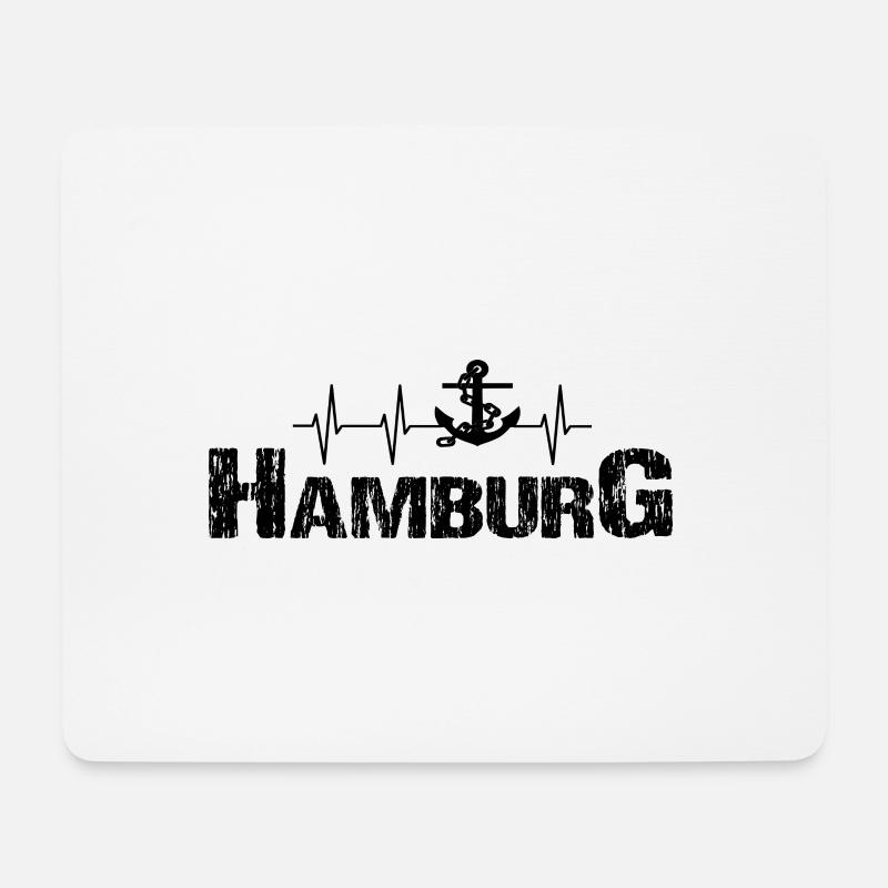 Hamburg - Mousepad (Querformat) - Weiß
