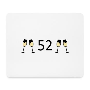 52nd Birthday 52 Years Anniversary 52 Number 52 - Mouse Pad (horizontal) - white - Front