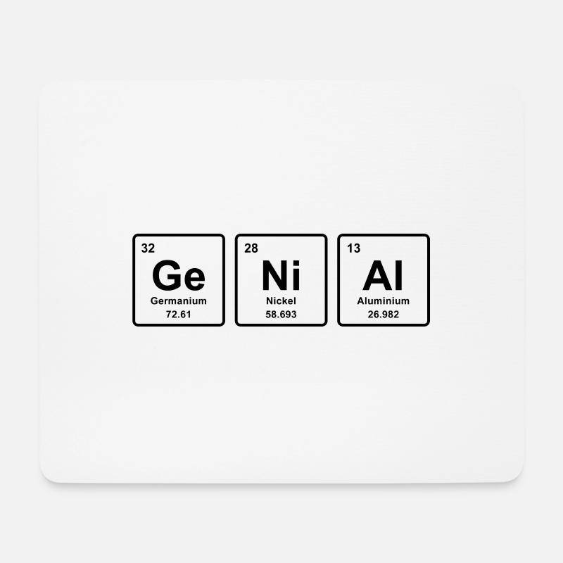GENIAL ELEMENTE lustiges Geschenk Periodensystem - Mousepad (Querformat) - Weiß