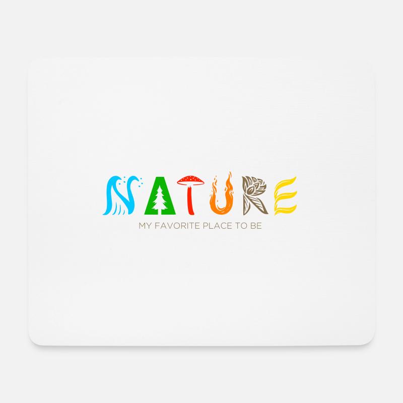 Wandern Nature Typographic Design - Mousepad (Querformat) - Weiß