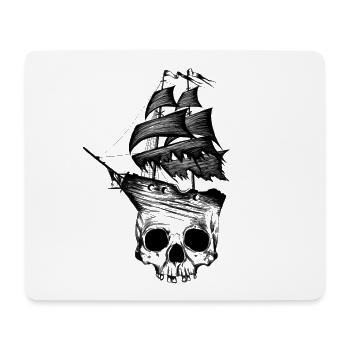 Crâne, bateau, pirate, bateau pirate - Tapis de souris (format paysage) - blanc - Devant