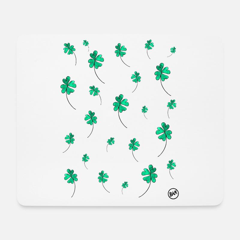 *BAM* be_a four-leaf clover (green) - Mousepad (Querformat) - Weiß