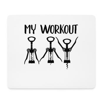 My Workout Fitness Wine Yoga Women Sport Funny - Mouse Pad (horizontal) - white - Front