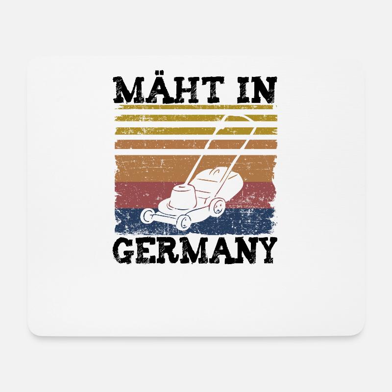Mäht in Germany Rasenmäher Rasen mähen Spruch Papa - Mousepad (Querformat) - Weiß