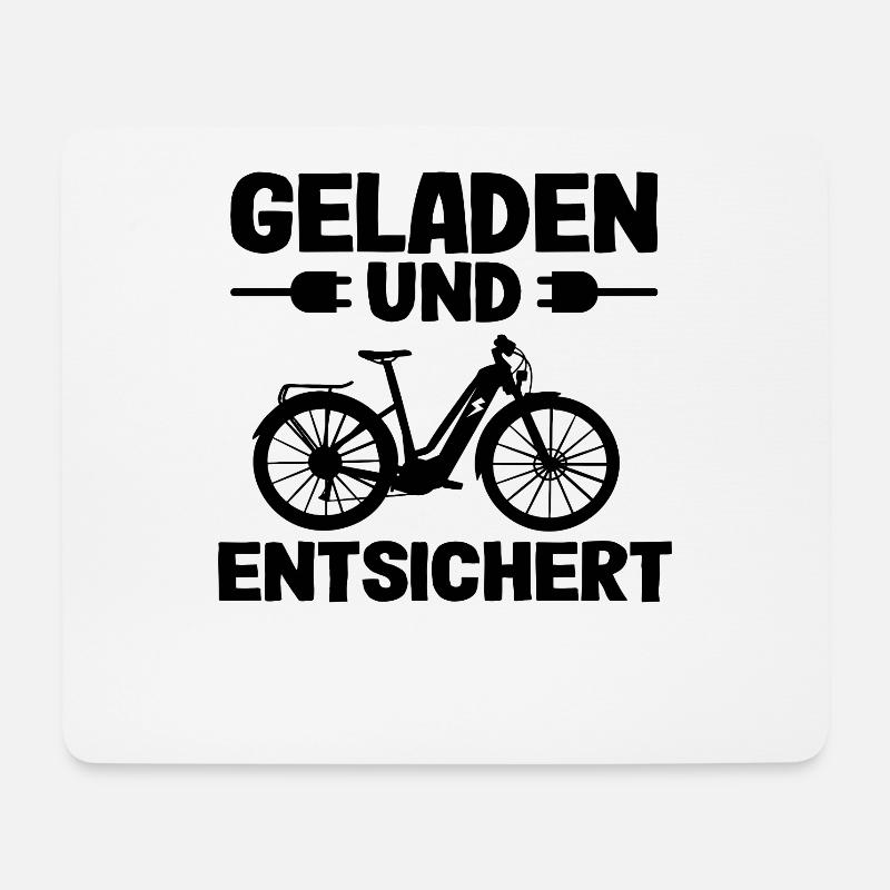 E-Bike Ebike Elektrofahrrad Lustig Spruch Opa Oma - Mousepad (Querformat) - Weiß