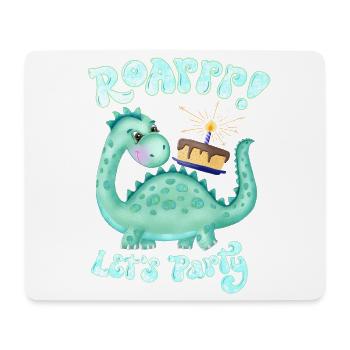 Dinosaures: Fête! Bon anniversaire - Tapis de souris (format paysage) - blanc - Devant
