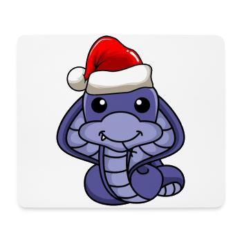 Schlange Kobra Comic Weihnachten - Mousepad (Querformat) - Weiß - Vorne