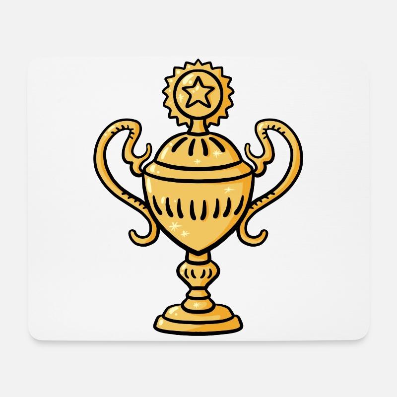Pokal Gewinner Sieger Geschenkidee - Gold Trophäe - Mousepad (Querformat) - Weiß