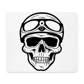 Biker Skull - Mouse Pad (horizontal) - white - Front