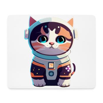 Chatstronaute mignon #5 - Tapis de souris (format paysage) - blanc - Devant