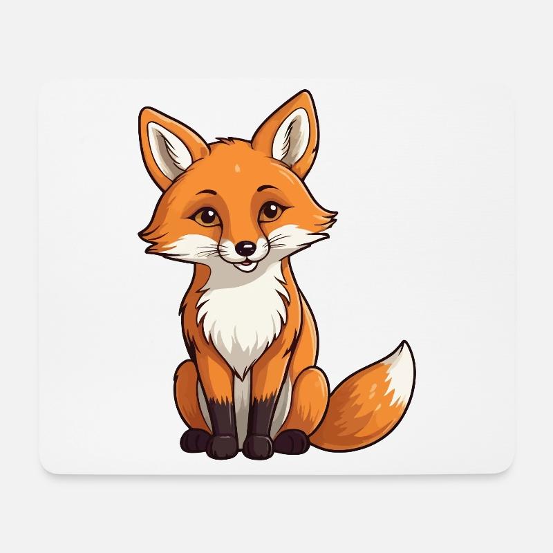 Fuchs Illustration - Mousepad (Querformat) - Weiß