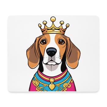 "Gekrönte Häupter" - Beagle - Mousepad (Querformat) - Weiß - Vorne