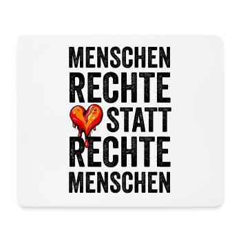 Menschenrechte statt rechte Menschen - Mousepad (Querformat) - Weiß - Vorne
