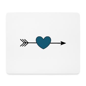 blue heart with arrow valentine's day - Mouse Pad (horizontal) - white - Front