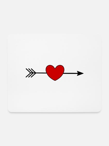 Rotes Herz, Valentinstag - Mousepad (Querformat) - Weiß