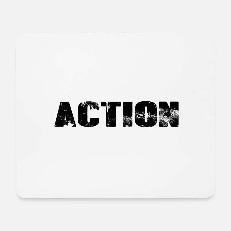 action - Tapis de souris (format paysage) - blanc